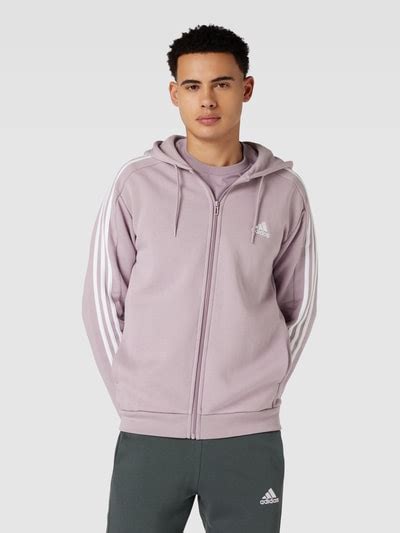 weisse adidas jacke mit stickern|ADIDAS SPORTSWEAR Sweatjacke mit Label.